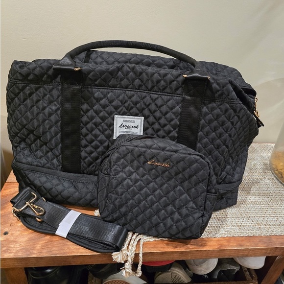 NWT LOVEVOOK Black Quilted Travel Bag Set - Picture 12 of 12
